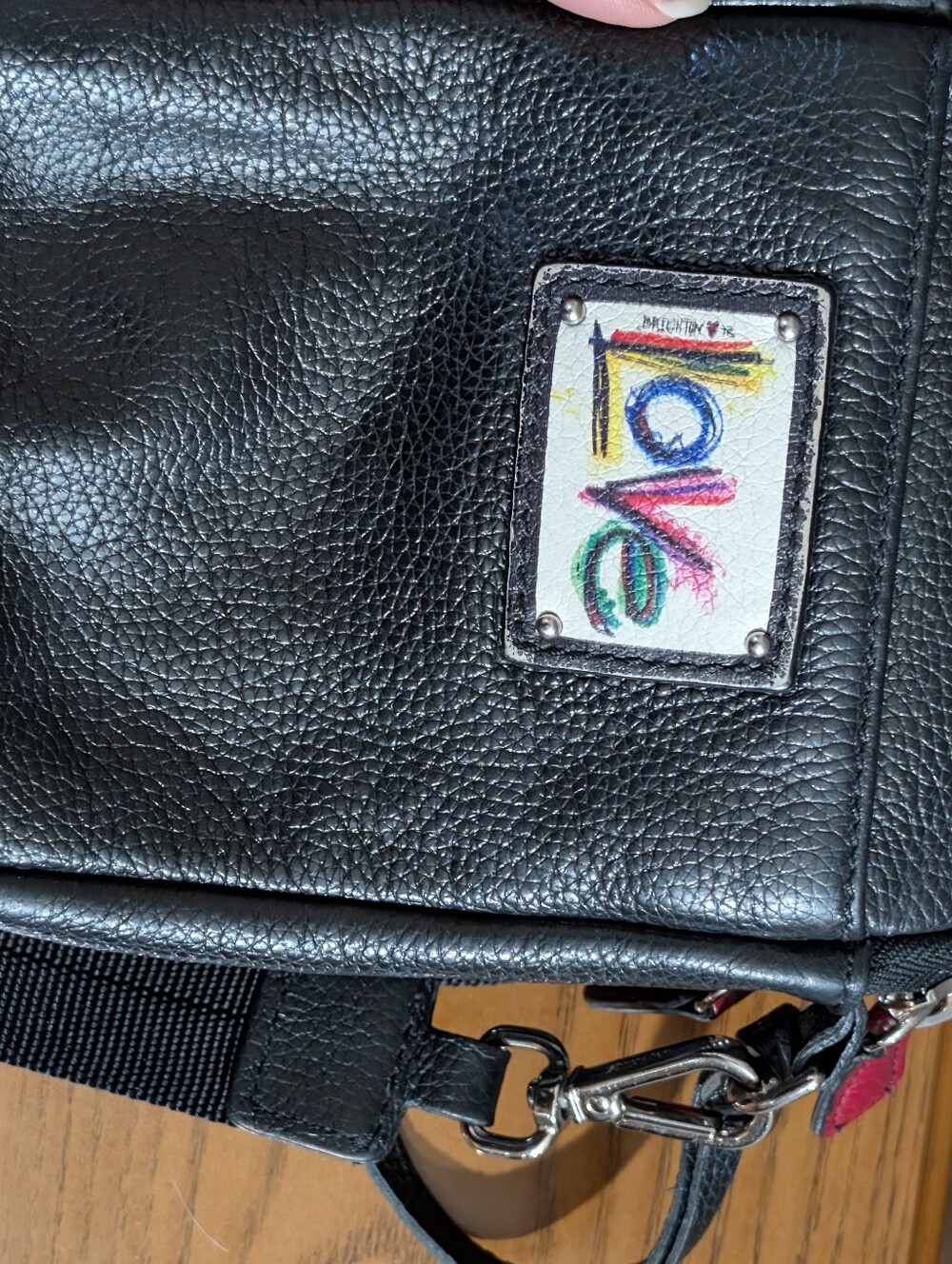 BRIGHTON Love Scribble Garden mini utility bag leather crossbody, 7 X 5 - Picture 4 of 12